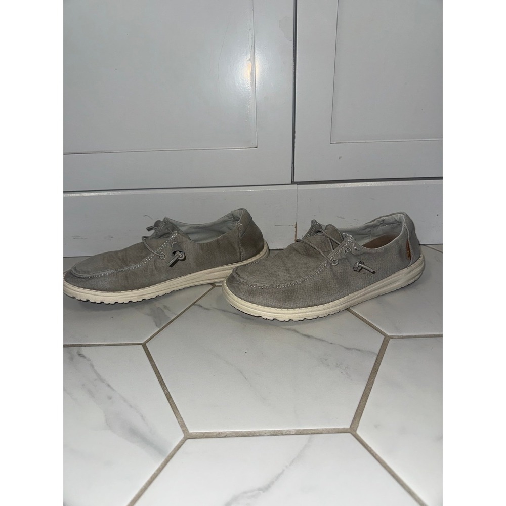 Hey Dude Wendy Chambray Braid Gray Women's Slip On Shoes‎ Size 8
